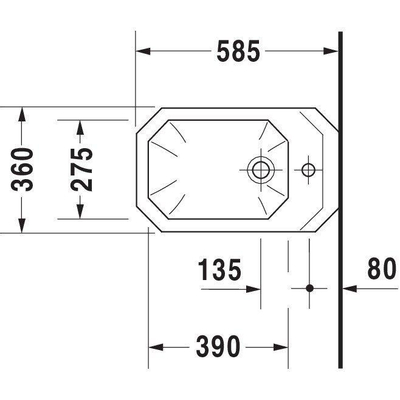 Duravit Serie 1930 Wandbidet 360X345X585Mm 1 Krgt Overl. W.Gliss Wit