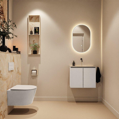 MONDIAZ TURE-DLUX 60cm toiletmeubel Linen. EDEN wastafel Frappe positie midden. Zonder kraangat.