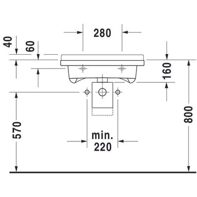 Duravit Starck 3 wastafel 60x54,5cm zo/kraangat wit