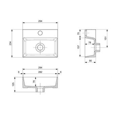 Plieger Kansas Mini fontein 1 kraangat 29x23cm wit