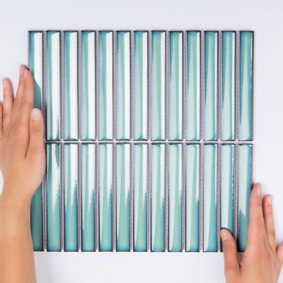 The Mosaic Factory Sevilla mozaïektegel - 29.6x29.9cm - wandtegel - Rechthoek - Porselein Ocean Green Glans