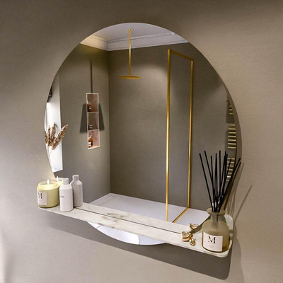 Mondiaz SPOT Badkamerspiegel - rond 100cm - spiegelplanchet - kleur Frape