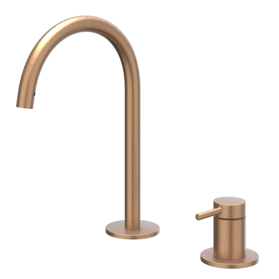 IVY Bond Wastafelmengkraan - 2-gats - bladmontage - uitloop - coldstart - Geborsteld mat koper PVD