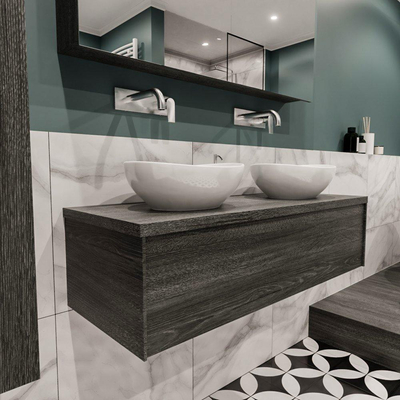 MONDIAZ LUSH Badkamermeubelset - 120cm - 1 lade - wastafel BARCO -- antracite OUTLETSTORE( zonder waskommen)