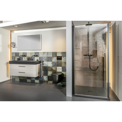 Plieger Lina Nero spiegel met 2x LED verlichting verticaal 120x65cm met zwarte lijst