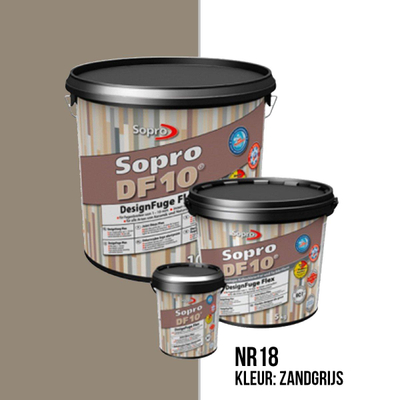 Sopro Vloer- en wandtegel Voegmortel Sopro DF 10 Flexibel zandgrijs nr. 18 5kg Grijs