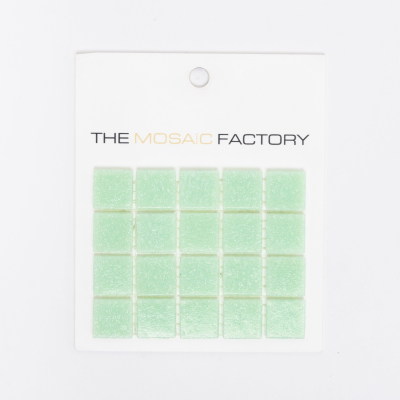 SAMPLE The Mosaic Factory Amsterdam mozaïektegel 2x2x0.4cm voor wand en vloer voor binnen en buiten vierkant Glas Ultra Licht Groen