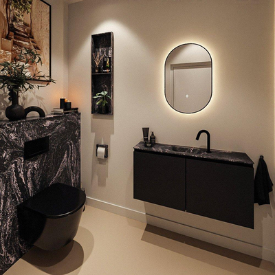 MONDIAZ TURE-DLUX 100cm toiletmeubel Urban. EDEN wastafel Lava positie midden. Met 1 kraangat.