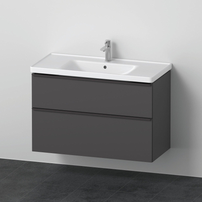 Duravit D-Neo meubelset m. wastafelonderbouwkast m. 2 laden m. softclose 100x20x48cm incl. wastafel grafiet mat