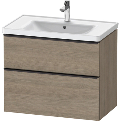 Duravit D-Neo wastafelonderkast 78.4x62.5x45.2cm 2 lades Eiken (terra) Mat