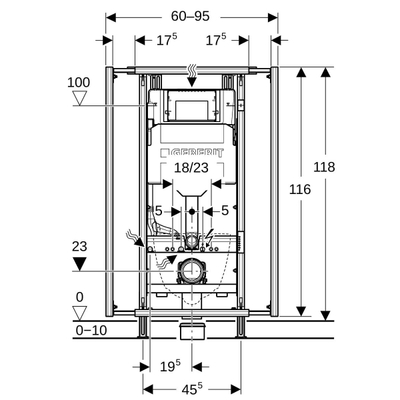 GeberitGISmodule wc sig12 zonder aansluitgar. en verpakkH120 B60-95
