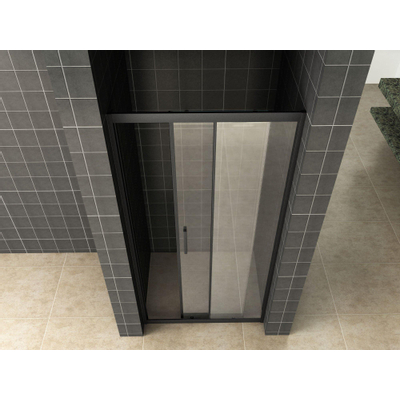 Wiesbaden Skyline nis schuifdeur 1000 x 2000 x 8 mm nano helder glas/mat zwart