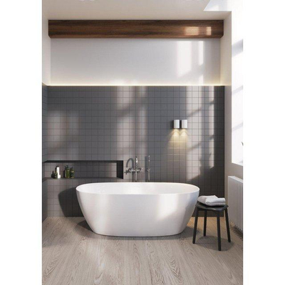 ZEZA Nicky Vrijstaand bad - 170x80cm - acryl - sifon - glans wit - licht beschadigd-OUTLET UDEN