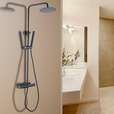 Xellanz Twenty eco thermostatische regendoucheset opbouw rond mat zwart