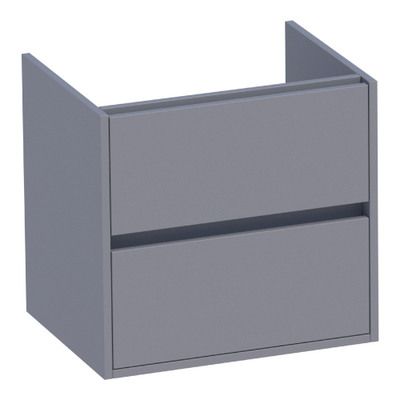 BRAUER Adore wastafelonderkast - 60x46x55cm - 2 softclose lades - greeploos - 1 sifon uitsparing - mat grijs