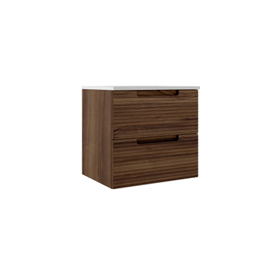 Adema Prime Balance Wastafelonderkast - 60x55x44.9cm - 2 lades - Geintegreerde greep - MDF - Noten