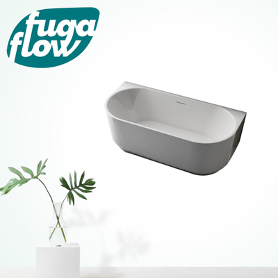 FugaFlow Eccelente Anta half vrijstaand bad - 150x75x58cm - met afvoer - acryl - glans wit
