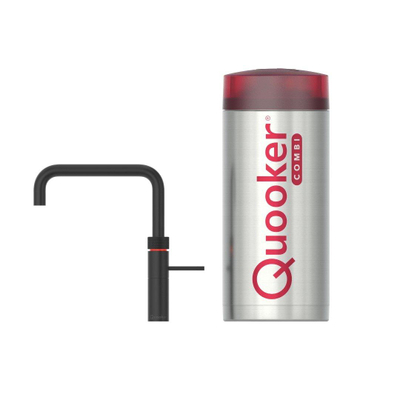 Quooker Fusion Square kokendwaterkraan - draaibare uitloop - Combi+ reservoir - Warm / kokend water - Zwart