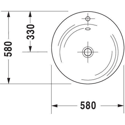 Duravit Starck 1 meubelwastafel 58 cm. rond gliss wit