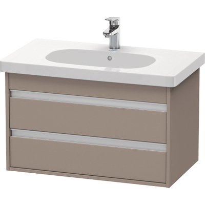 Duravit Ketho Wastafelonderkast 80x45.5x48cm Standaard greep met softclose spaanplaat Basalt Mat