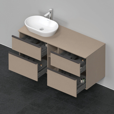 Duravit D-Neo wastafelonderkast 140x66.4x55cm 4 lades Linnen Mat