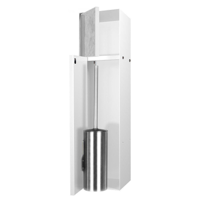 Looox Closed inbouw closetborstelrolhouder - 2 deuren - betegelbaar - wit