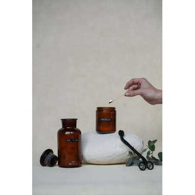 Wellmark Badzout bruin glas Apothekers pot 500ml Lavendel tekst ME TIME