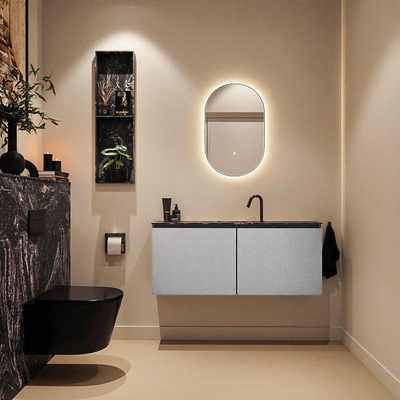 MONDIAZ TURE-DLUX 120cm toiletmeubel Plata. EDEN wastafel Lava positie midden. Met 1 kraangat.