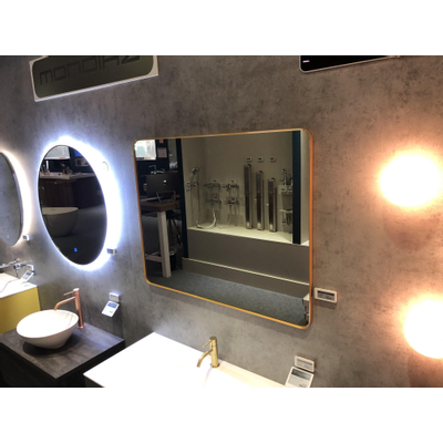 Royal plaza Intent spiegel rechthoekig ronde hoeken 80x60 mat goud