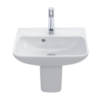 Duravit ME by Starck fontein 45x32cm met 1 kraangat met overloop met wondergliss wit