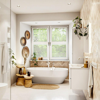 MONDIAZ VICA 80cm badmeubel onderkast Talc 2 lades. Wastafel CLOUD midden zonder kraangat, kleur Talc.