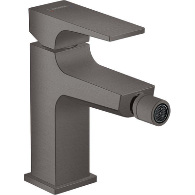 Hansgrohe Metropol 1-gats bidetkraan 100 met push open waste met voorsprong uitloop 12.9cm brushed black chroom