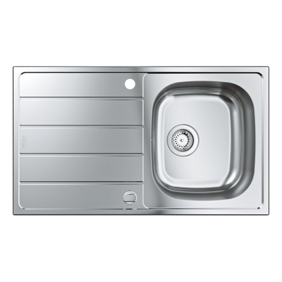 GROHE K200 spoelbak met afdruipgedeelte 860 x 500 mm 1 bak 350 x 400 x 160 mm omkeerbaar roestvrij staal kleur RealSteel