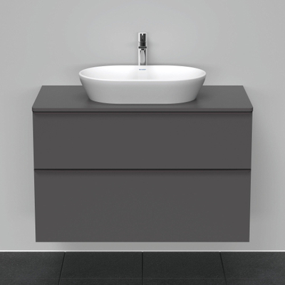 Duravit D-Neo wastafelonderkast 100x66.4x55cm 2 lades Grafiet Mat