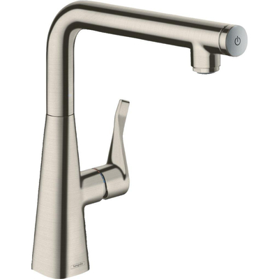 Hansgrohe Metris Select keukenkraan 260 met instelbaar draaibereik uitloop 110°,150° of 360° m. Select knop v. pauzefunctie RVS look