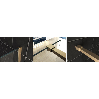 Wiesbaden Slim profielset met stabilisatiestang 120 cm geborsteld messing