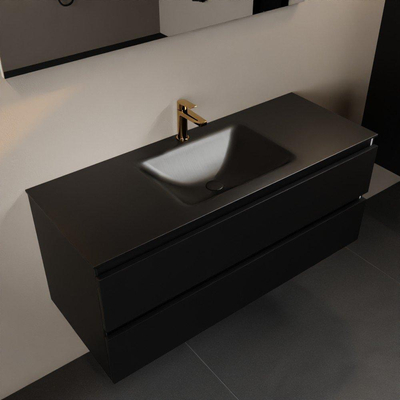 Mondiaz Aivy badmeubelset - 120x45x50cm - 1 kraangat - 1 wasbak urban Solid surface - Midden - 2 lades - Met spiegel - MDF Urban