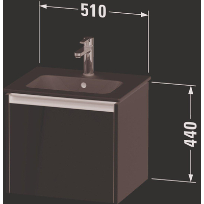 Duravit Ketho.2 wastafelonderkast 51x42x44cm geschikt voor 1 waskom Spaanplaat Basalt Mat