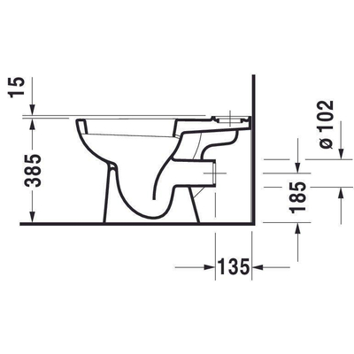 Duravit D-code closet staand 735mm diepspoel horizontale afvoer wit