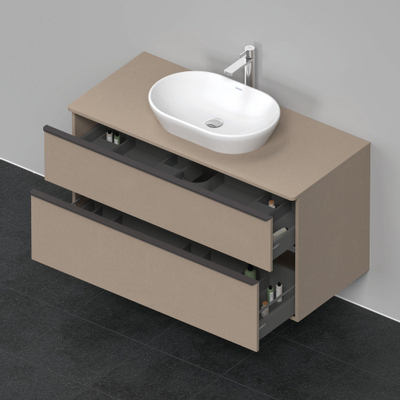 Duravit D-Neo wastafelonderkast 120x66.4x55cm 2 lades Linnen Mat