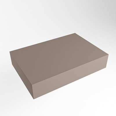 Mondiaz TOP 41 Topblad - 50x41x12cm - geschikt voor afdekplaat - Solid surface - Smoke