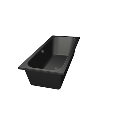 Xenz Aruba ligbad - 180x80cm - met overloop - zonder afvoer - Acryl Ebony mat