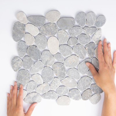 The Mosaic Factory Natural Stone mozaïektegel - 30.5x30cm - wand en vloertegel - Organisch - Marmer Grey Mat