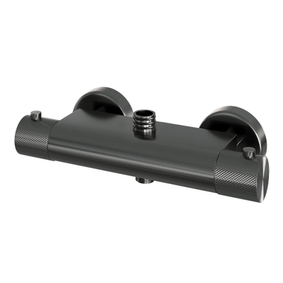 Brauer Gunmetal Carving Regendoucheset opbouw - hoofddouche 30cm - glijstang - handdouche staaf 1 stand - carving knoppen - PVD - geborsteld gunmetal