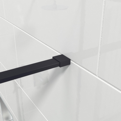 Saniclass Bellini Inloopdouche - 140x200cm - veiligheidsglas - mat zwarte lijst rondom - anti kalk