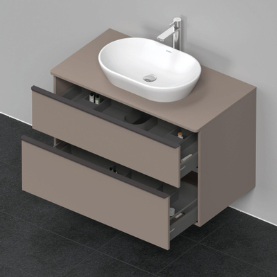 Duravit D-Neo wastafelonderkast 100x66.4x55cm 2 lades Basalt Mat