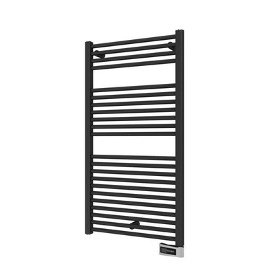 Plieger Palermo-EL III/Fischio elektrische designradiator horizontaal 1111x600mm 600W zwart grafiet (black graphite)