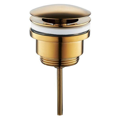 Wiesbaden B waskom rond 40x23x10cm met kraangat links hardsteen zwart incl Amador fonteinkraan geborsteld messing