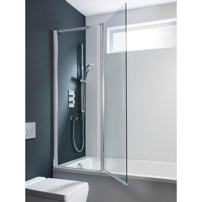 Crosswater Design New badwand 2 delig 106x150cm zilver profiel helder glas