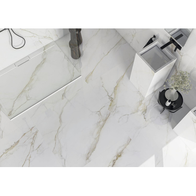 SAMPLE Cifre Cerámica Vloer- en wandtegel Diamond Gold Marmer look Glans Wit